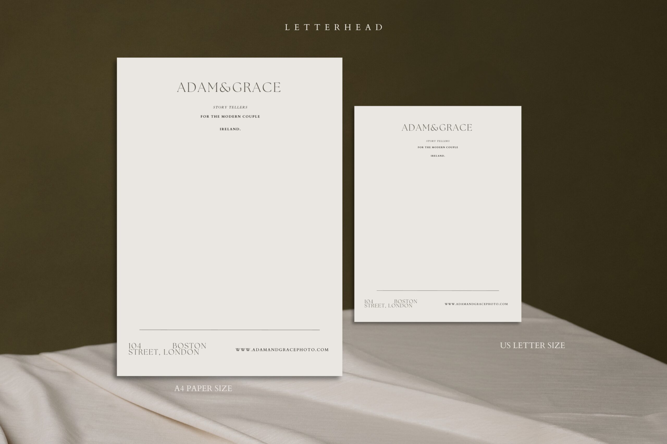 Letterhead design graphic in front of display image. 